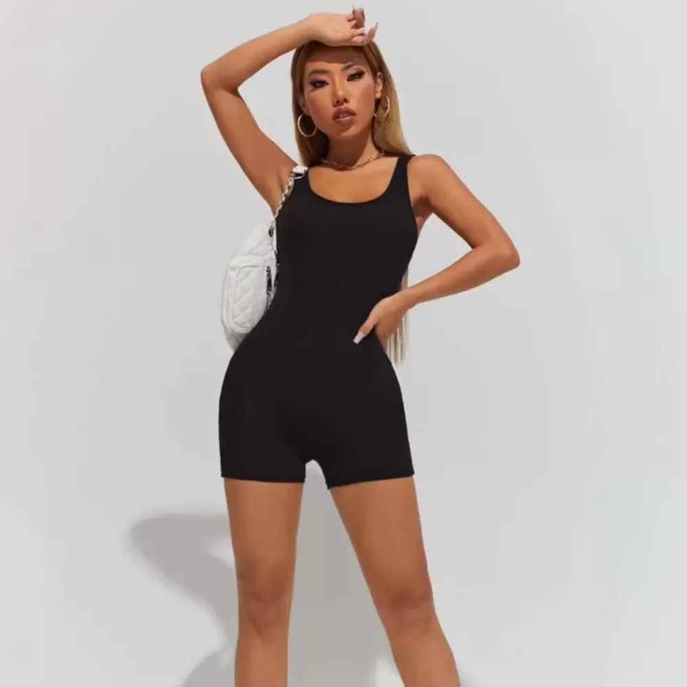 Shein Ribbed Unitard/Tank Romper - Picture 2 of 4